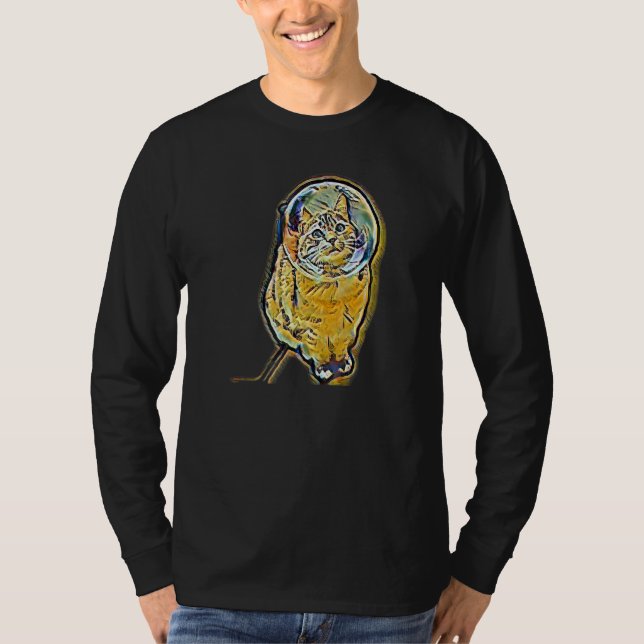 Camiseta Digital Abstract Painting Of A Cat 4 (Frente)