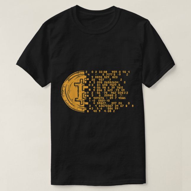 Camiseta Digital Bitcoin Matrix Design (Frente do Design)