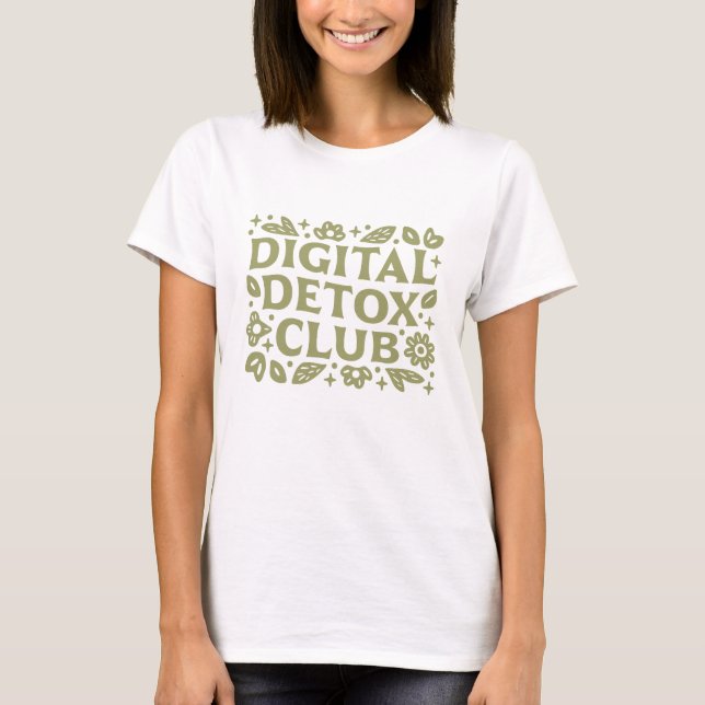 Camiseta Digital detox club wellness girl aesthetic (Frente)