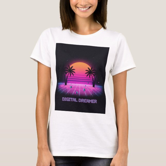 Camiseta Digital Dreamer Retro Sunset Tee | Y2K shirt (Frente)