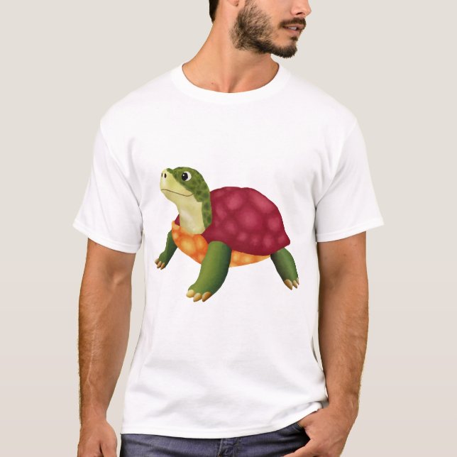 Camiseta Digital Illustration of a Happy Turtle (Frente)