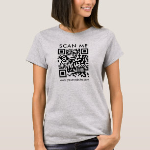 Camiseta Digitalize-me com o código QR: mulheres com aço le