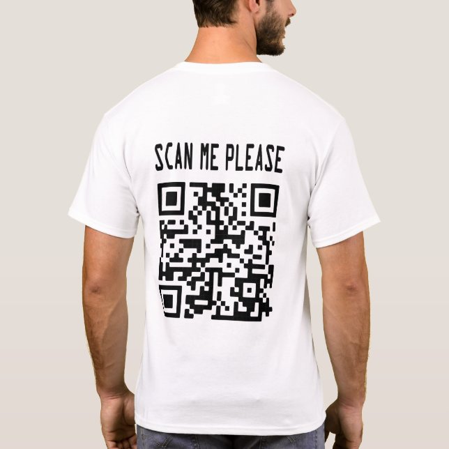 Camiseta Digitalize-me por favor Código QR - Sorria, é grát (Verso)
