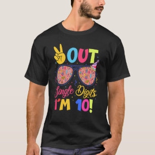 Camiseta Dígitos de Solteiro do Peace Out Eu sou 10 Criança