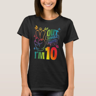 Camiseta Dígitos de Solteiro do Peace Out Eu tenho 10