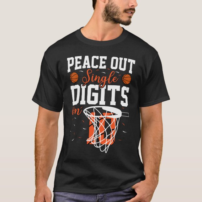 Camiseta Dígitos de Solteiro do Peace Out Eu tenho 10 | Ani (Frente)