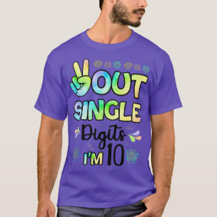 Camiseta Dígitos De Solteiro Do Peace Out Im 10 Crianças (2
