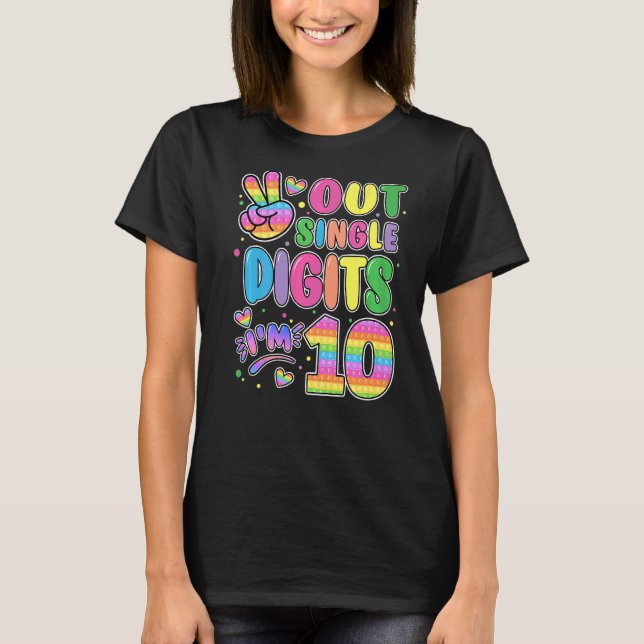 Camiseta Dígitos De Solteiro Do Peace Out Im 10 Pop It 10th (Frente)
