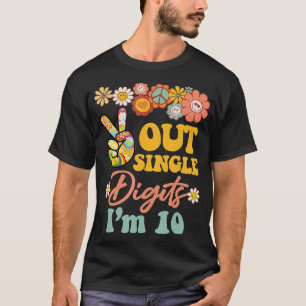 Camiseta Dígitos De Solteiro Do Peace Out Im 10 Retro Sunfl