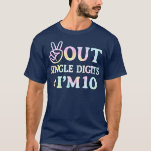 Camiseta Dígitos De Solteiro Do Peace Out Im 10 Tie Dye Bir