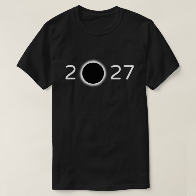 Camiseta Dígitos do Eclipse Solar Total de 2027 (Frente do Design)