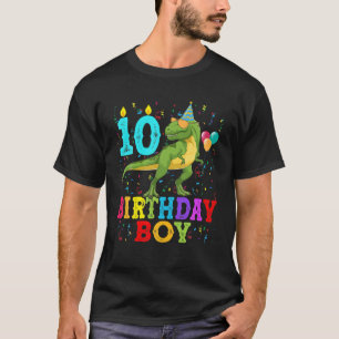 Camiseta Dígitos Duplos De 10 Anos Dinossauro T Rex
