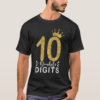 Camiseta Dígitos duplos de 10 anos Meninas de aniversário 1