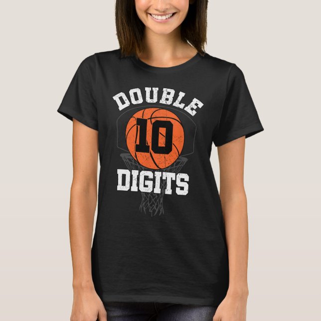 Camiseta Dígitos duplos Decorações de aniversário Menino 10 (Frente)