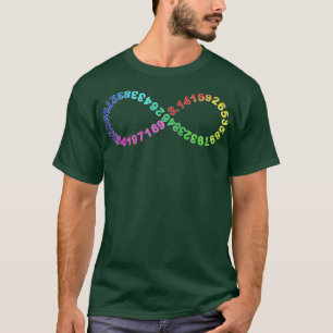 Camiseta Dígitos matemáticos curiosos do Pi Infinity Rainbo