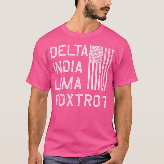 Camiseta Dilf Delta India Lima Foxtrot USA Flag American Pa (Frente)