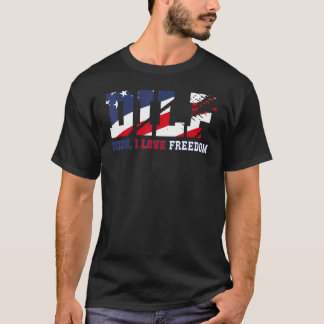 Camiseta Dilf Dude I Love Freedom Usa 4 de julho Bandeira P