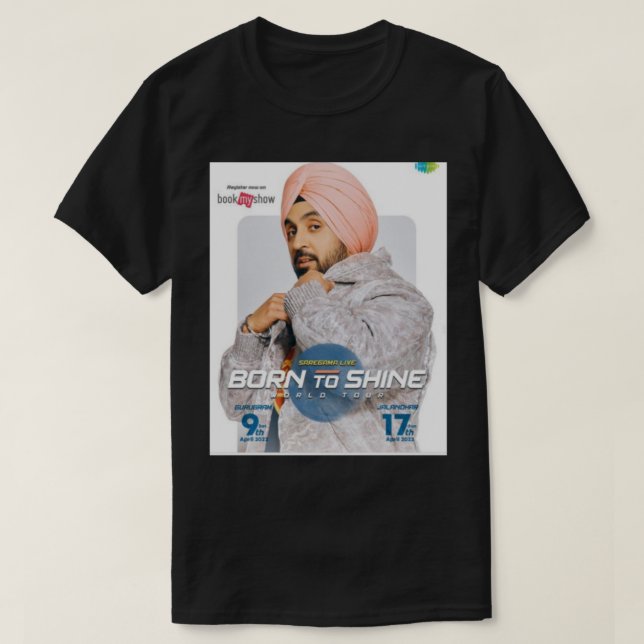 Camiseta Diljit Dosanjh Diljit Dosanjh Diljit Dosanjh Dilji (Frente do Design)