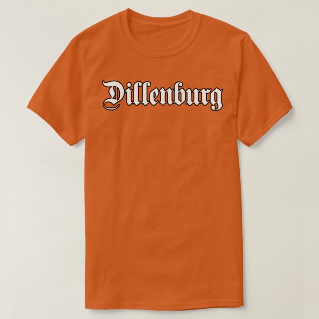 Camiseta Dillenburg escrito com fonte gótica (Frente do Design)