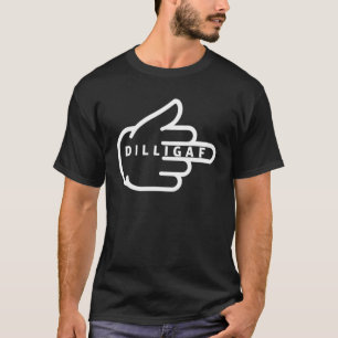 Camiseta DILLIGAF Pareço Dar Fu De Dedo Médio