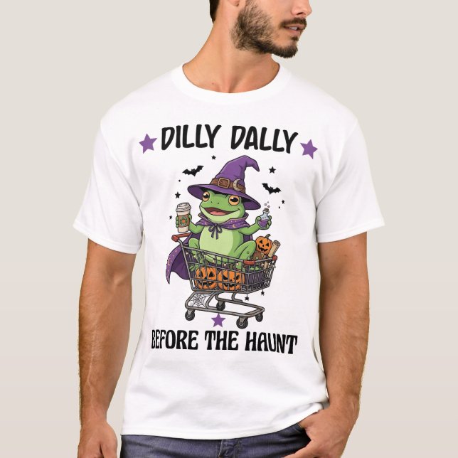 Camiseta Dilly Dally Antes do Susto Sapo Carrinho de Compra (Frente)