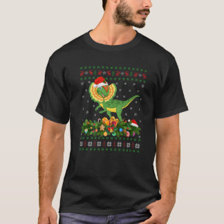 Camiseta Dilophosaurus Lover Xmas Papais noeis Ugly Dilopho