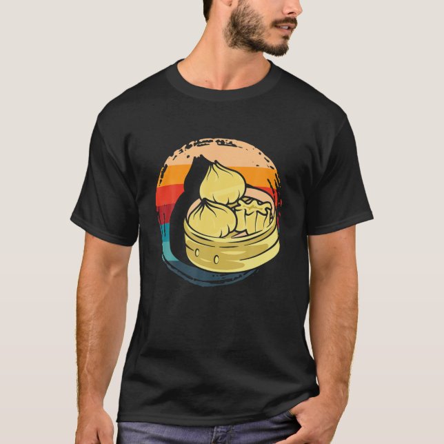 Camiseta Dim Sum Retro Dumplings Comida Chinesa (Frente)