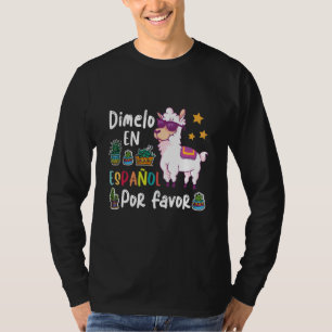 Camiseta Dimelo En Espanol Por Favor De Animais Do Alpaca L
