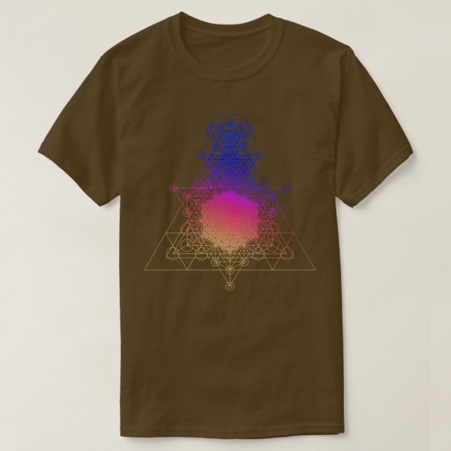 Camiseta Dimensão de Mais alto Geométrico Sagrada (Frente do Design)