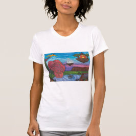 Camiseta Dimensão de Rosa de Fantasia de Ilustração Waterco