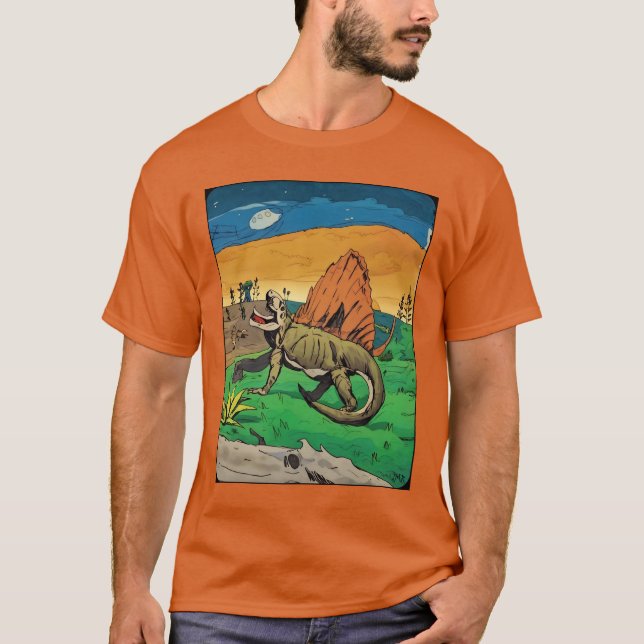 Camiseta Dimetrodon synapsid Time Travel T-shirt Men's (Frente)