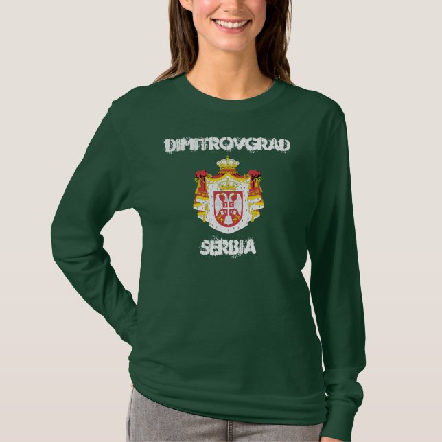Camiseta Dimitrovgrad, Sérvia com brasão de armas (Frente)