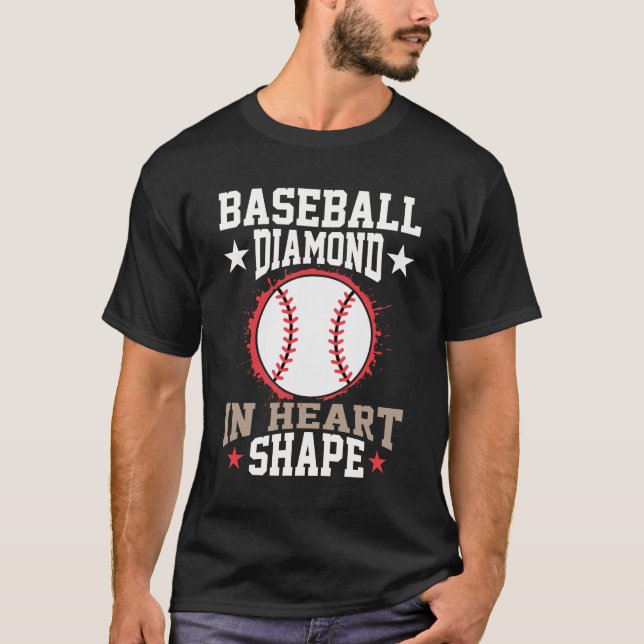 Camiseta Dimond In Heart Shape Baseball (Frente)
