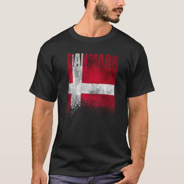 Camiseta Dinamarca Bandeira Dinamarquesa Bandeira Escandiná (Frente)