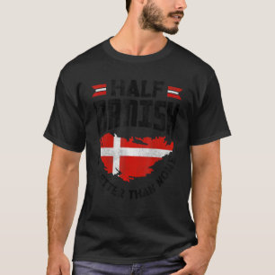 Camiseta Dinamarca Bandeira Dinamarquesa Metade Do Dinamarq