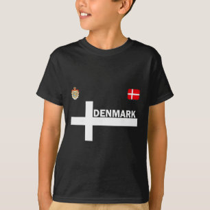 Camiseta Dinamarca-bandeira Jersey Futebol Tee-via