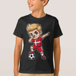 Camiseta Dinamarca Dab Kid Objetivo Cartoon Bandeira Dinama