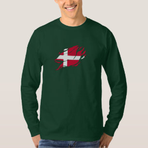 Camiseta Dinamarca Flag Dentro Me, escandinávia Claw Mark