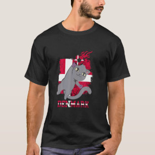 Camiseta Dinamarca Futebol Dinamarqueses Gato Bandeira da D