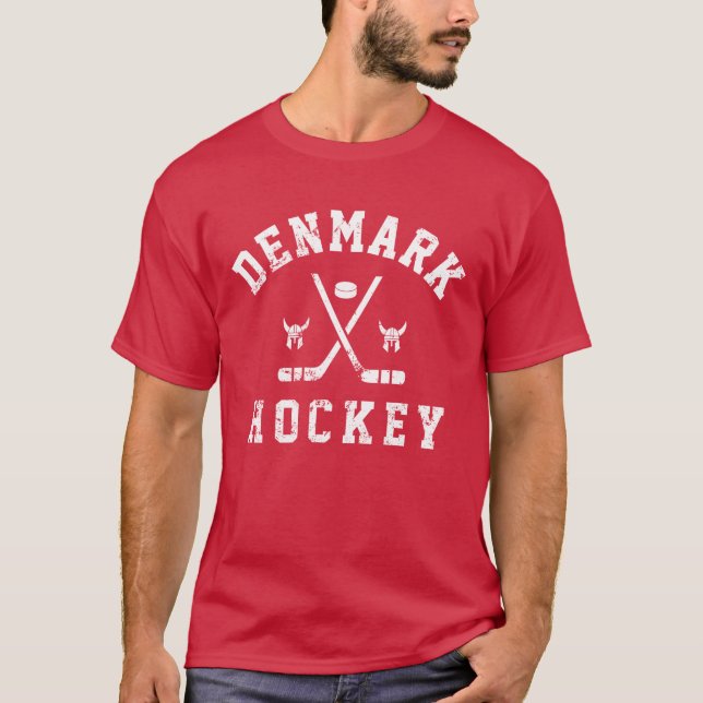 Camiseta Dinamarca Hockey com gelo (Frente)