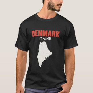 Camiseta Dinamarca Maine EUA Estado América Viagem Mainer