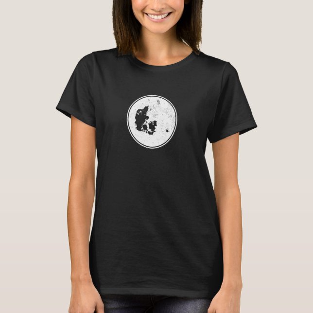 Camiseta Dinamarca Mapa Orgulhoso Bandeira Dinamarquesa (Frente)