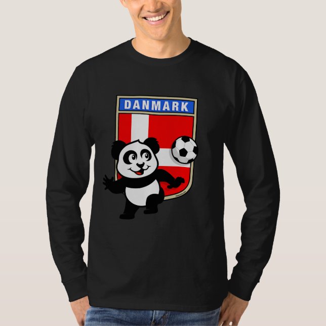 Camiseta Dinamarca Soccer Panda (camisas escuras) (Frente)