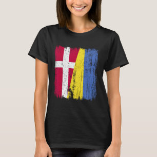 Camiseta Dinamarca Ucrânia Meia Bandeira Dinamarquês Ucrani