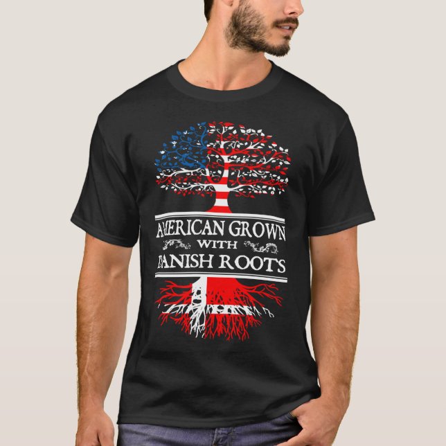 Camiseta dinamarquês - americano crescido com raizes (Frente)