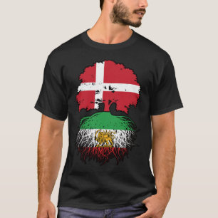 Camiseta Dinamarquês Cultivado Raízes Iranianas Leão e Sol