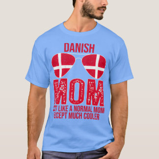 Camiseta Dinamarquês Mãe Dinamarca Bandeira Óculos de sol D
