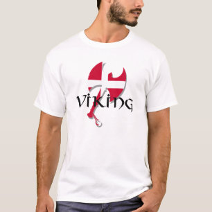 Camiseta Dinamarquês Viking Denmark flag Ax