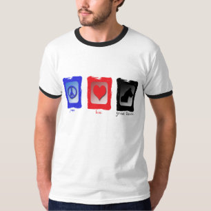 Camiseta Dinamarqueses do amor da paz grandes