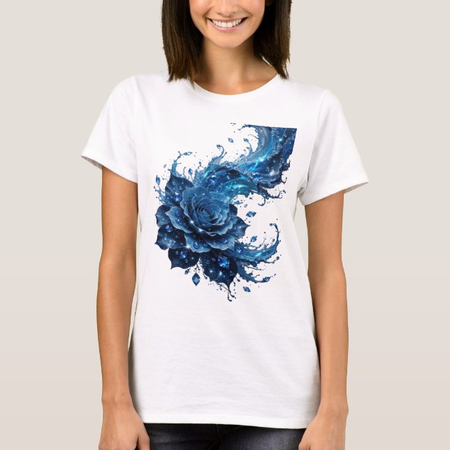 Camiseta Dinâmica Azul BLUE ROSE Statement (Frente)